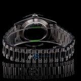 Day Date Moissanite Green Dial Wrist Watch For Men's