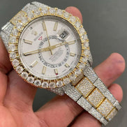 Moissanite White Dial Date Just Iced Out Watch