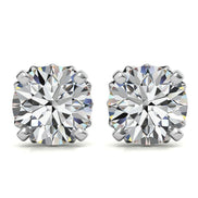 Delicate Moissanite Round Cut Stud Earrings