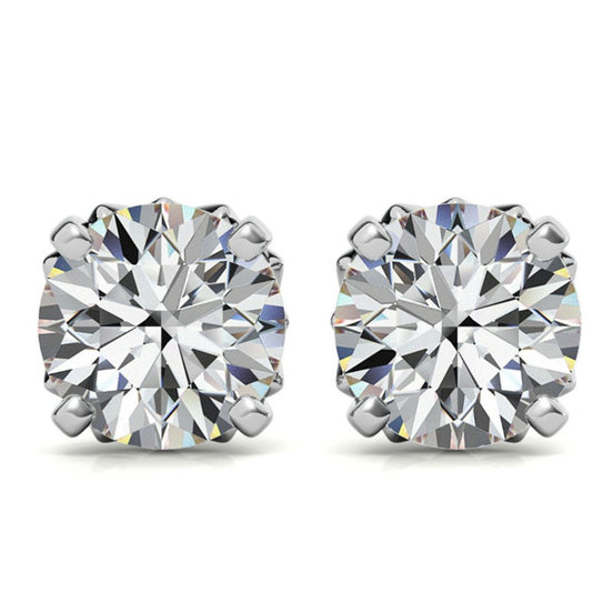 Delicate Moissanite Round Cut Stud Earrings