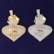 Money Bag Symbol Moissanite Pendant Necklace