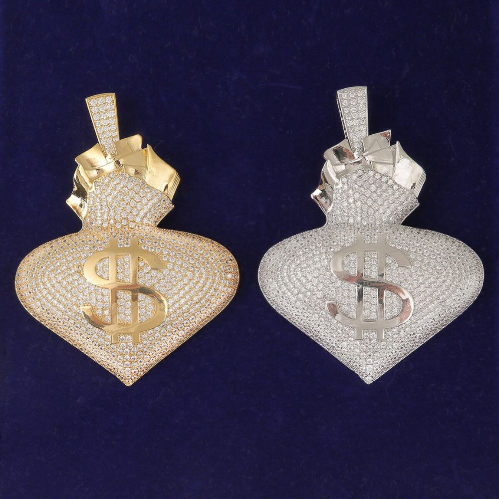 Money Bag Symbol Moissanite Pendant Necklace