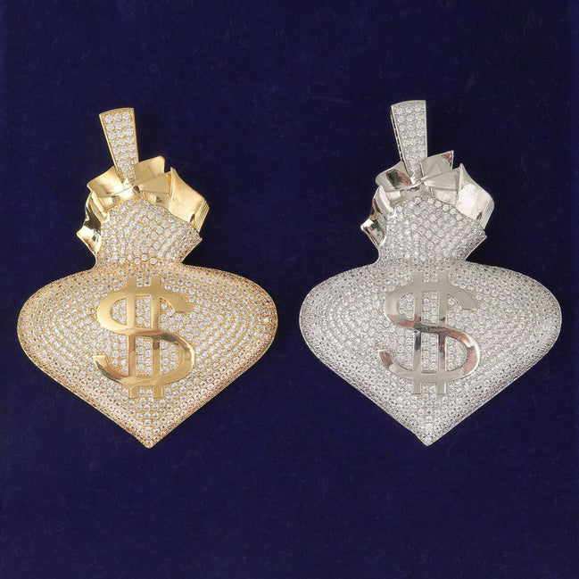 Money Bag Symbol Moissanite Pendant Necklace