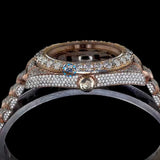 Stylish Moissanite Day Date Bust Down Fashion Watch For Men's