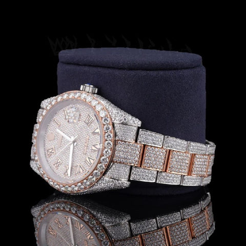 Date Just Dual Tone Moissanite Hip Hop Watch
