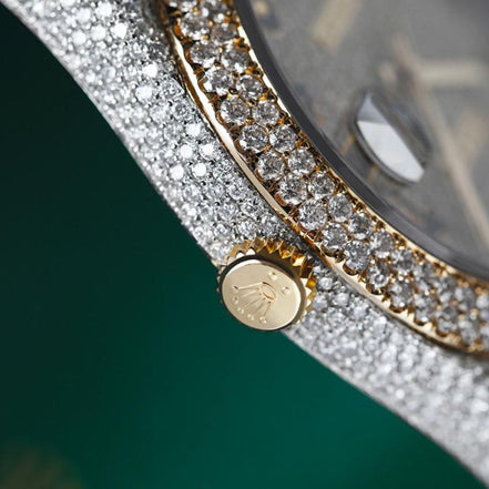 Luxury And Exclusive Dual Tone Moissanite Wrist Watch