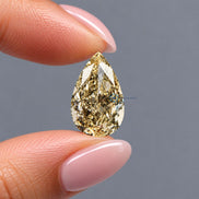 Yellow Pear Cut Lab Grown Diamond, IGI Certified Diamond