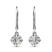 Vintage Inspired Moissanite Round Cut Earrings