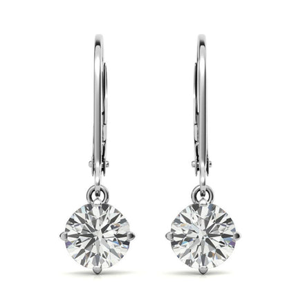 Vintage Inspired Moissanite Round Cut Earrings