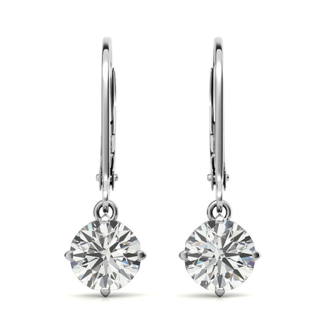 Vintage Inspired Moissanite Round Cut Earrings