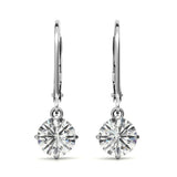 Vintage Inspired Moissanite Round Cut Earrings
