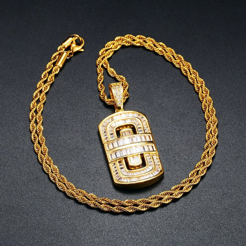 Moissanite Diamond Baguette Cut Bling Bling Pendant For Men's