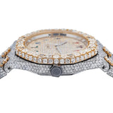 Moissanite Rain Bow Numeric Dual Tone Iced Out Watch
