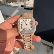 White Color Dial Moissanite Automatic Watch For Men's