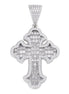 Moissanite Bagutte Diamond Cross Silver Pendant