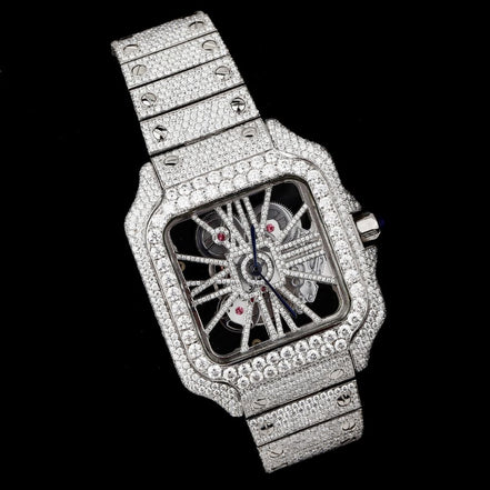 Skeleton Moissanite Diamond Iced Out Watch