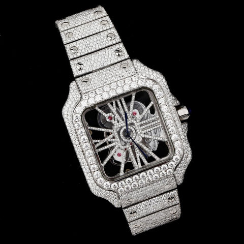 Skeleton Moissanite Diamond Iced Out Watch