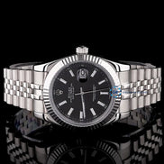 Just Stick Marker Black Dial Luxury Wrist Watch For Men's