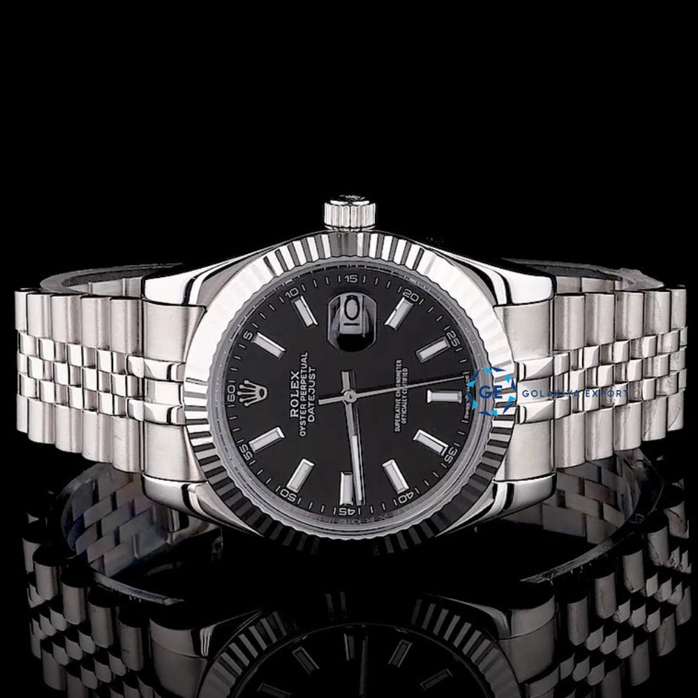 Just Stick Marker Black Dial Luxury Wrist Watch For Men's