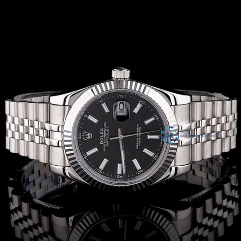 Just Stick Marker Black Dial Luxury Wrist Watch For Men's