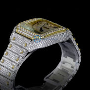 Dual Tone Moissanite Classic Stylish Wrist Watch