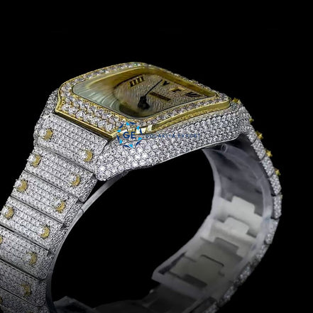 Dual Tone Moissanite Classic Stylish Wrist Watch
