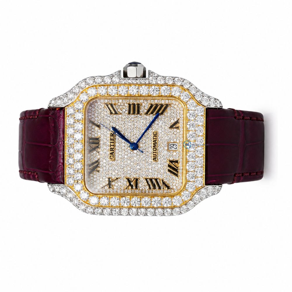 Leather Belt Moissanite Luxury Daily Wear Watch