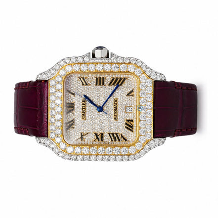 Leather Belt Moissanite Luxury Daily Wear Watch