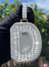 Bubble Letter Silver Moissanite Baguette Pendant