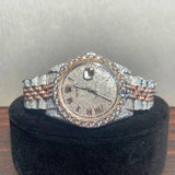 Roman Dial Datejust Dual Tone D Color Moissanite Watch