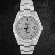 Stylish Fully Iced Out Date Just Moissanite Wrist Watch