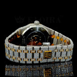 Dual Tone Arabic Numeric Moissanite Diamond Hip Hop Watch