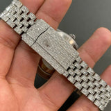 Blue Stick Datejust Iced Out Moissanite Watch