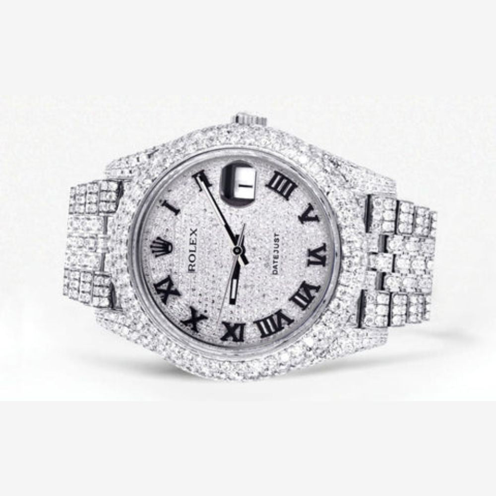 Fully Iced Out Moissnaite Date Just Elegant Luxury Watch