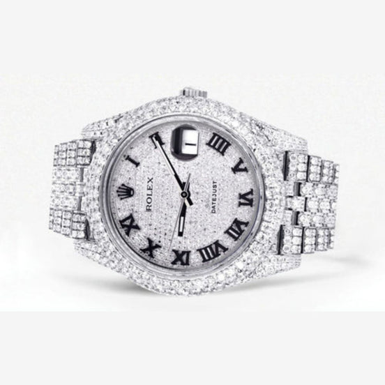 Fully Iced Out Moissnaite Date Just Elegant Luxury Watch