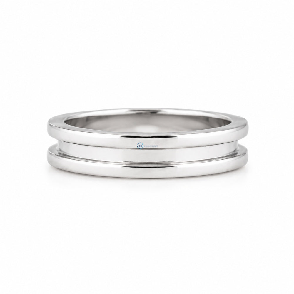 Emerald Cut Moissanite Bezel Set Solitaire Men's Ring