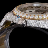 Classic Date Just Iced Out Dual Tone Luxury Watch