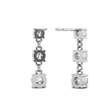 Classic Triple Moissanite Drop Earrings in White Gold