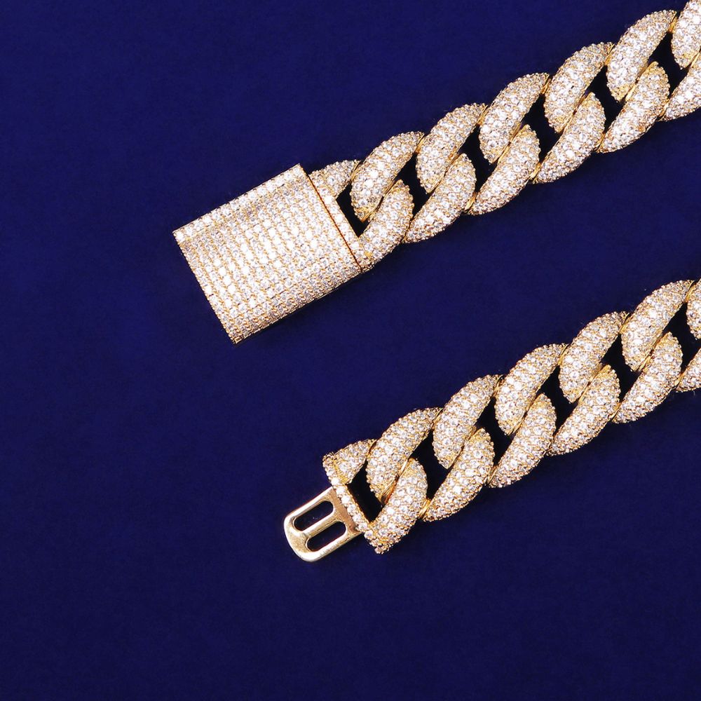 D Color Moissanite Diamond Hip Hop Cuban Chain