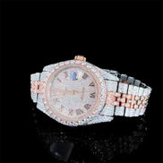 Dual Tone Datejust Moissanite Diamond Luxury Hip Hop Watch