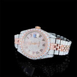 Dual Tone Datejust Moissanite Diamond Luxury Hip Hop Watch