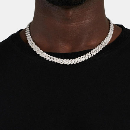 Round Cut D Color Moissanite Diamond Cuban Chain For Men's