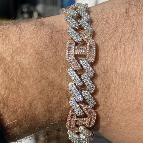 Dula Tone Moissanite Miami Cuban Link Bracelet