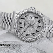 Arabic Number Date Just Automatic Moissanite Watch