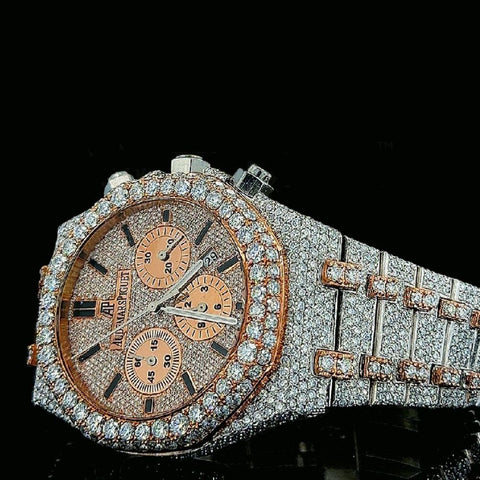 Dual Tone D Color Moissanite Men's Watch