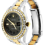 Dual Tone Moissanite Diamond Bezel Date Just Men's Watch