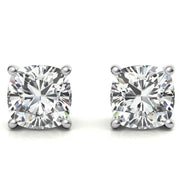Cushion Cut Moissanite Push Lock Earrings