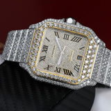 Dual Tone Moissanite Luxury Watch For Men's
