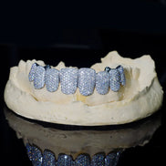 14K White Gold Plated VVS1 Moissanite Iced Out Grillz