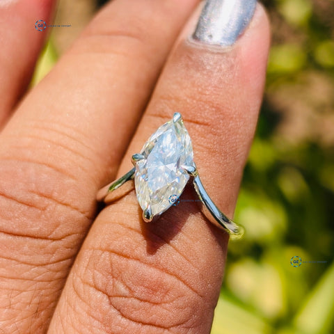 Marquise Cut Solitaire Diamond Ring